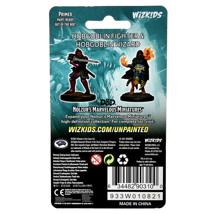 Nolzur's Marvelous Miniatures: Hobgoblin Fighter Male & Hobgoblin Wizard Female