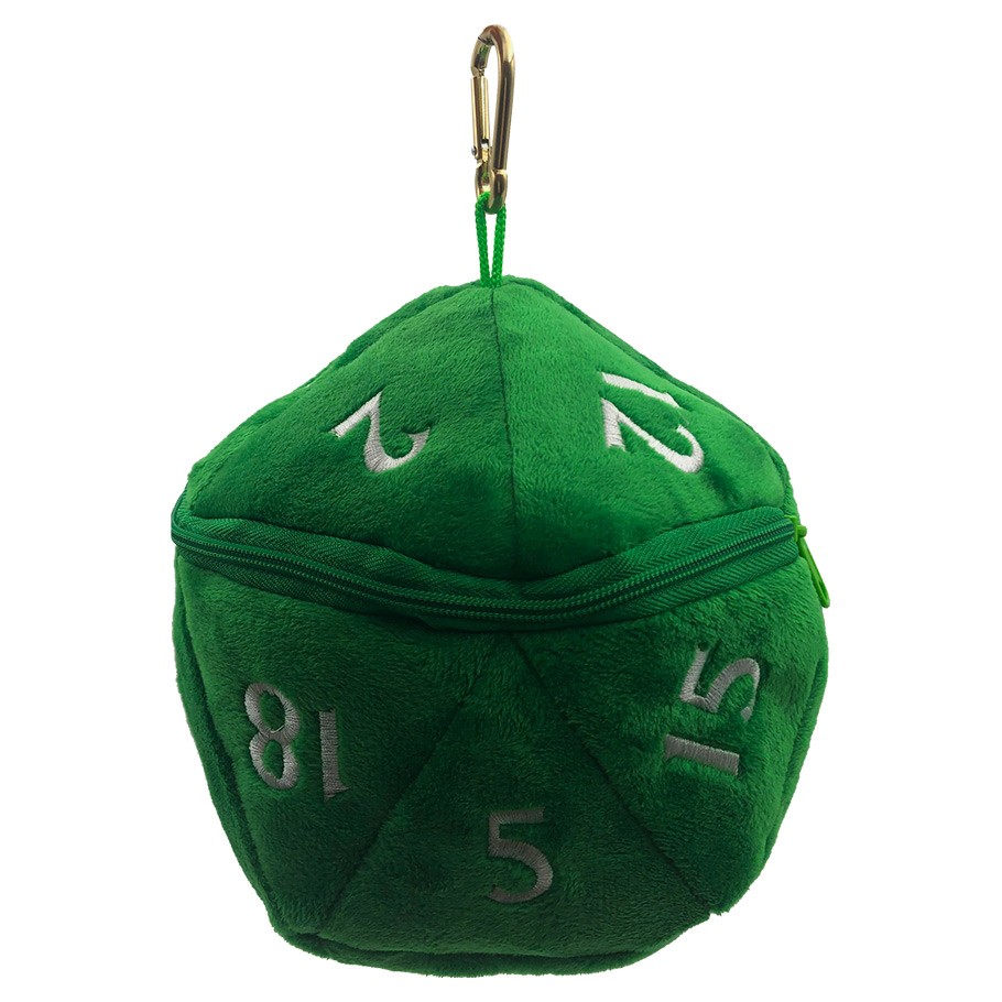 Dice Bag: Green D20 Plush Dice Bag