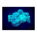 Dice: 7-set Ghostly Glow Pink/silver