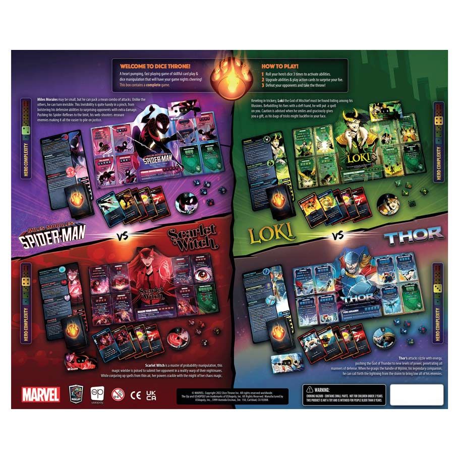 Marvel Dice Throne: Scarlet Witch, Thor, Loki & Spider-Man