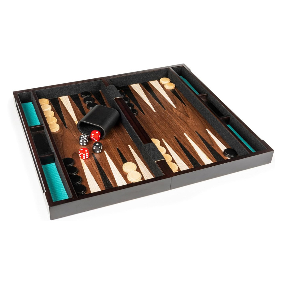 Cardinal Legacy Deluxe Wooden Backgammon Set