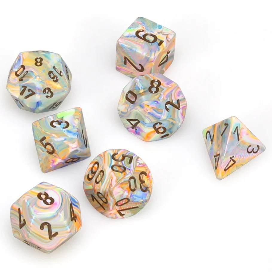 Dice: 7-set Festive Vibrant/brown