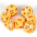 Dice: 7-set Festive Sunburst/red