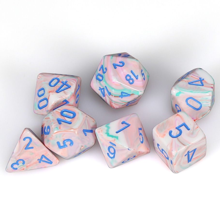 Dice: 7-set Festive Pop Art/blue