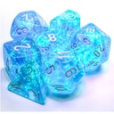 Dice: 7-set Borealis Sky Blue/white Luminary