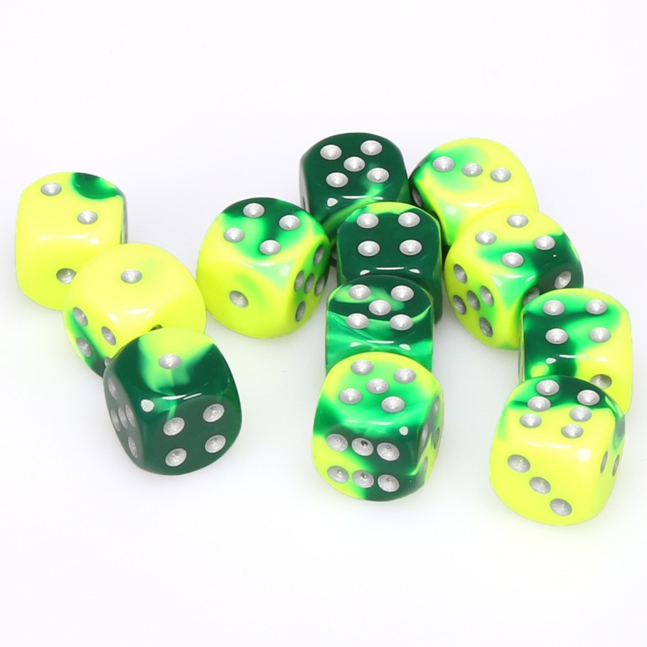 Dice: 12d6 Gemini Green-Yellow/silver