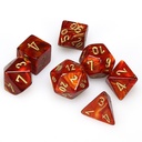 Dice: 7-set Scarab Scarlet/gold