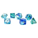 Dice: 7-set Nebula Oceanic/gold