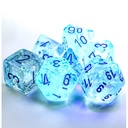 Dice: 7-set Borealis Icicle/light blue