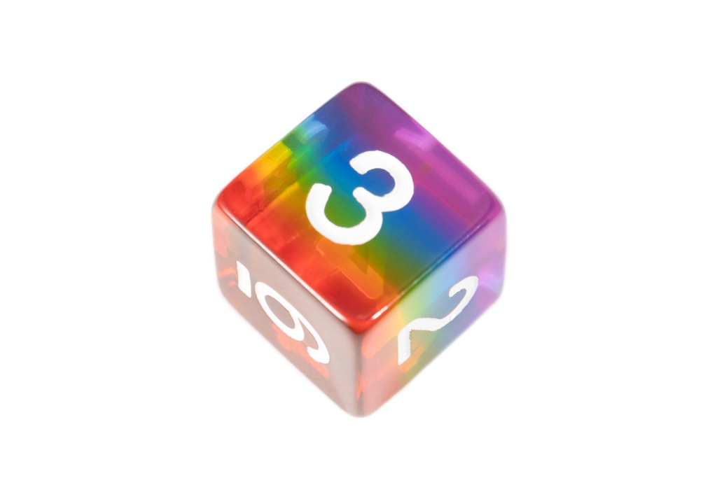 Dice: 7-set Translucent Rainbow/white