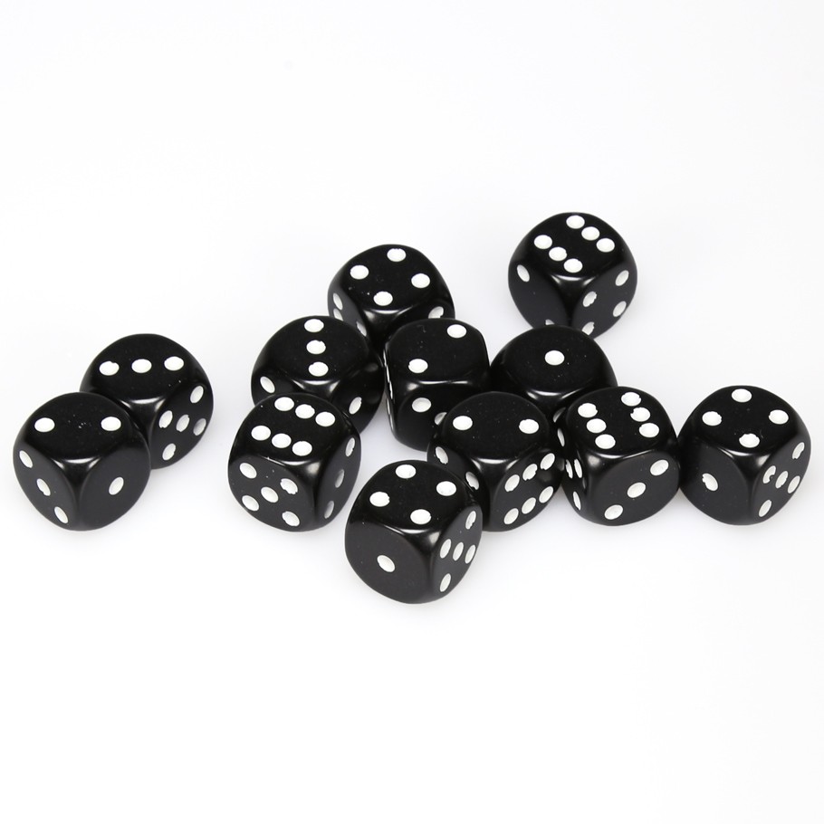 Dice: 12d6 Opaque Black/white