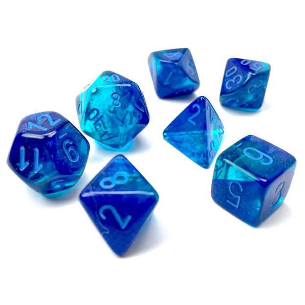 Dice: 7-set Gemini Blue-Blue/light blue