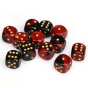 Dice: 12d6 Gemini Black-Red/gold