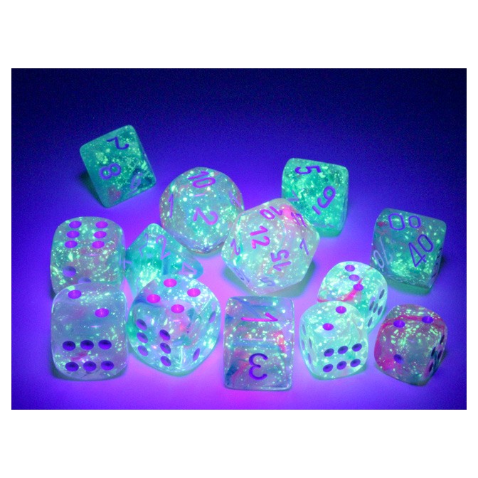 Dice: 7-set Nebula Wisteria/white