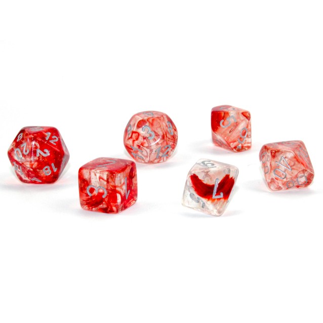 Dice: 7-set Nebula Red/silver