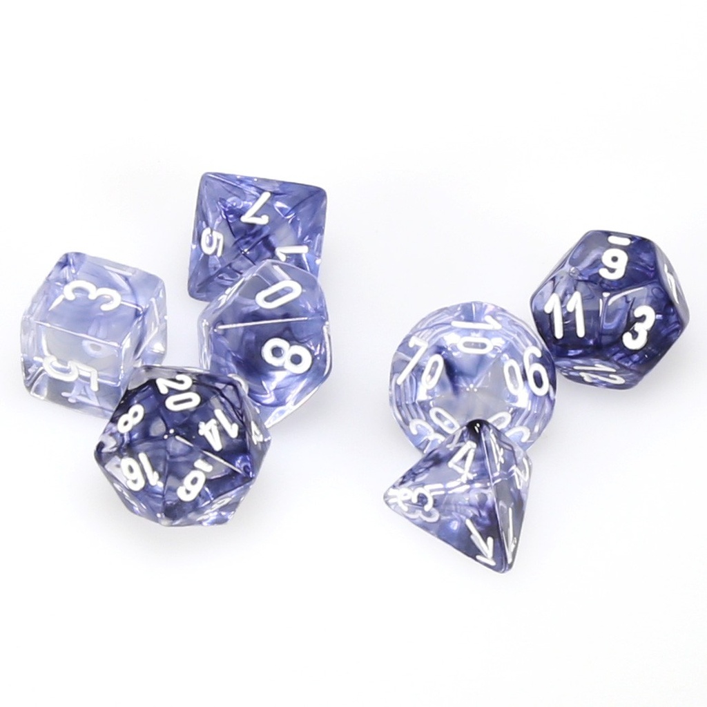 Dice: 7-set Nebula Black/white