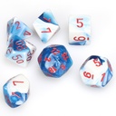 Dice: 7-set Gemini Astral Blue-White/red