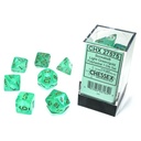 Dice: 7-set Borealis Light Green/gold