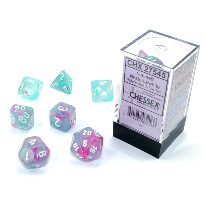 Dice: 7-set Nebula Wisteria/white