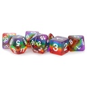 Dice: 7-set Translucent Rainbow/white