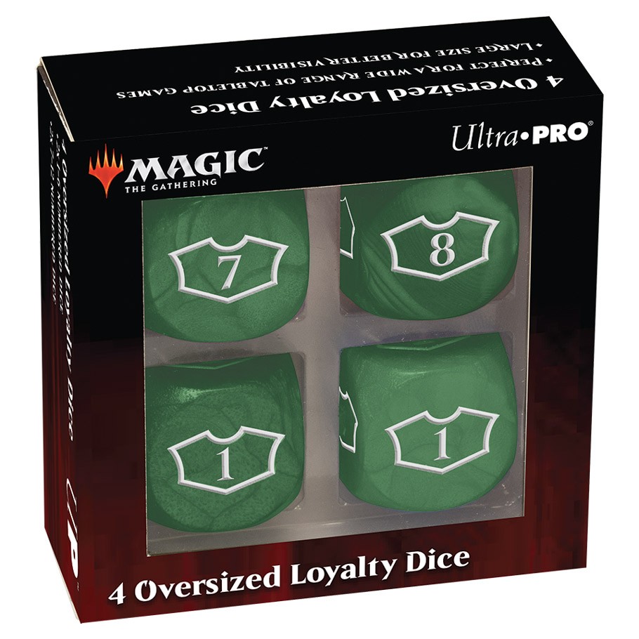 Dice: Deluxe D6 Loyalty Dice Set (4ct) with 7-12 for Magic: The Gathering (Forest)