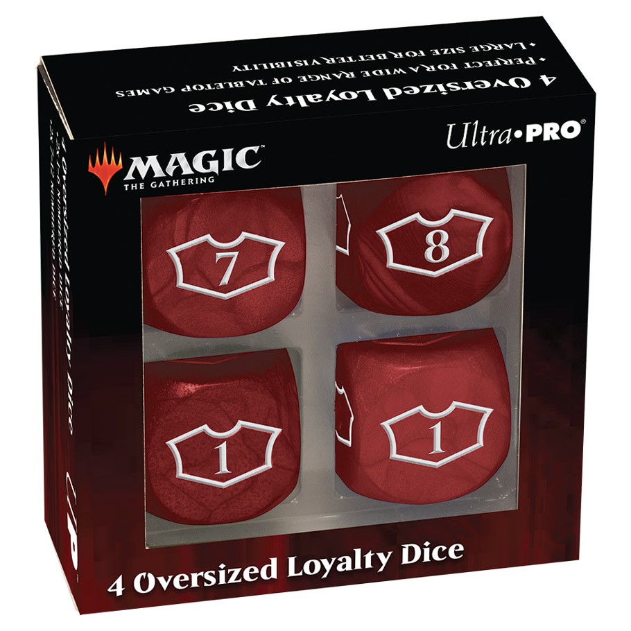 Dice: Deluxe D6 Loyalty Dice Set (4ct) with 7-12 for Magic: The Gathering (Mountain)