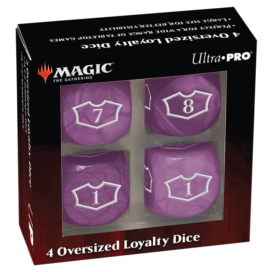 Dice: Deluxe D6 Loyalty Dice Set (4ct) with 7-12 for Magic: The Gathering (Swamp)