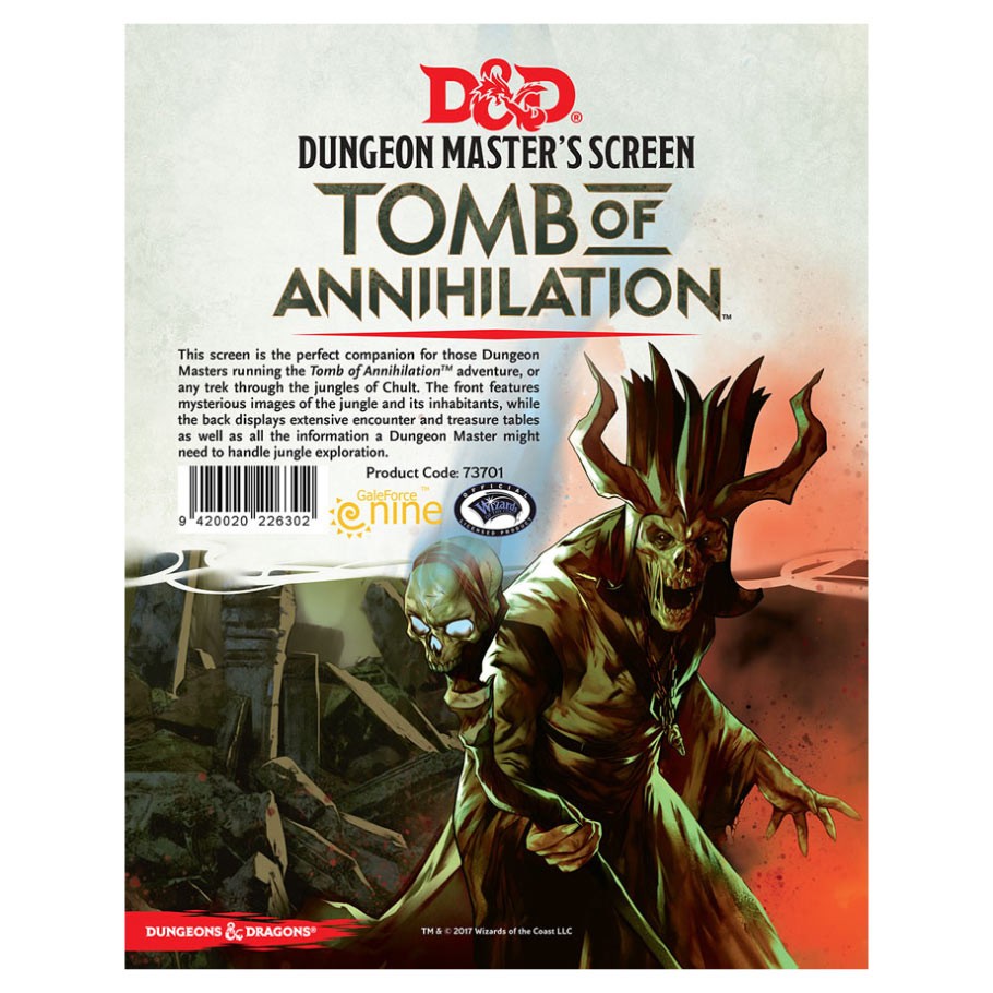 D&D 5E: Dungeon Master's Screen - Tomb of Annihilation