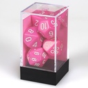 Dice: 7-set Opaque Pink/white