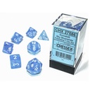 Dice: 7-set Borealis Sky Blue/white Luminary