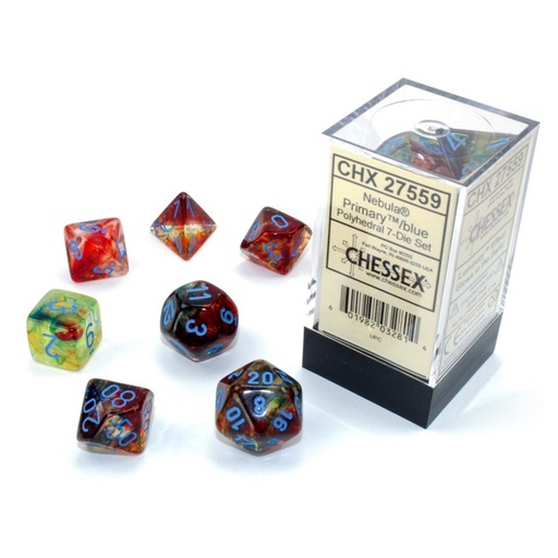 [CHX27559] Dice: 7-set Nebula Primary/blue