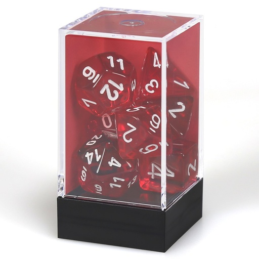 [CHX23074] Dice: 7-set Translucent Red/white