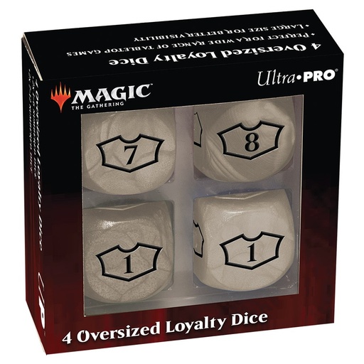 [ULP18604] Dice: Deluxe D6 Loyalty Dice Set (4ct) with 7-12 for Magic: The Gathering (Plains)