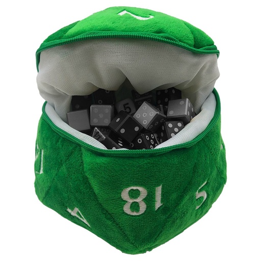 [ULP15758] Dice Bag: Green D20 Plush Dice Bag