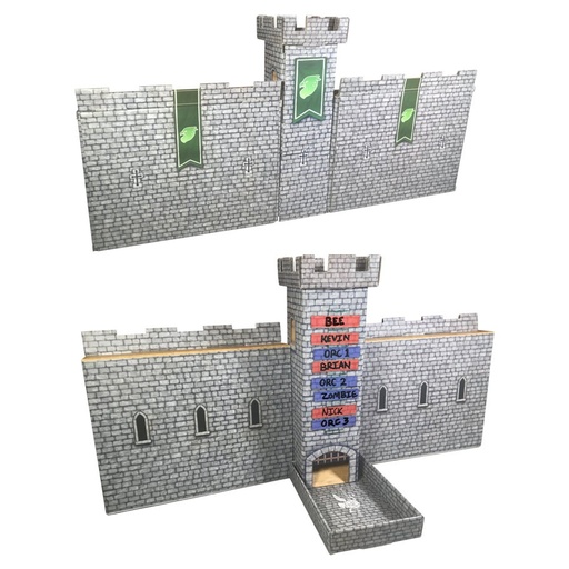 [R4I44013] Castle Keep Dice Tower Castle Walls (Light Gray)