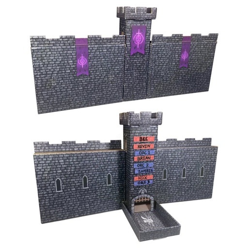 [R4I44023] Dark Castle Dice Tower Castle Walls (Dark Gray)